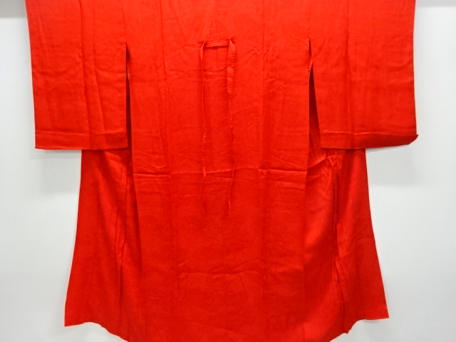 アンティーク　破れ地紙に草花模様織出し長襦袢